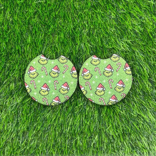 Grinch and Candy Canes Car Coaster