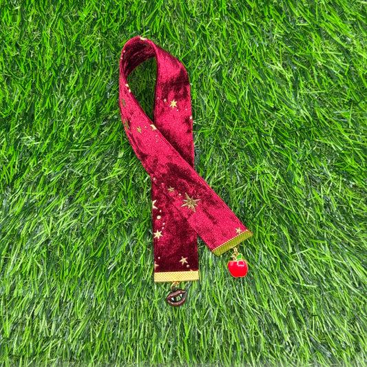 Vampire and Apple Velvet Bookmark